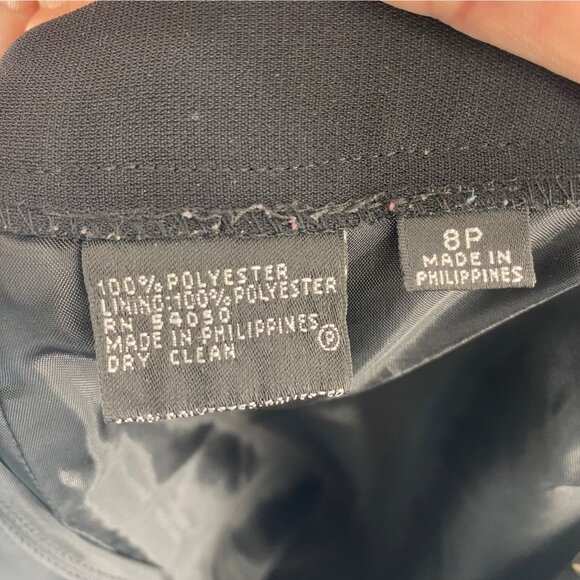 Kasper Pants Womens 8 Petite Black Straight Formal Everyday Office Career Work - Picture 5 of 11